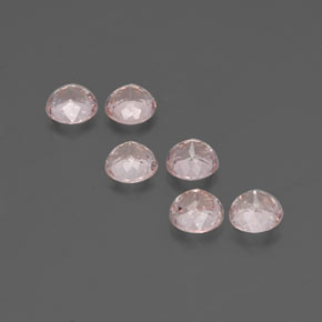캐럿 천연 살몬 핑크 모가나이트 보석, 라운드 컷, 4.52 mm, VS