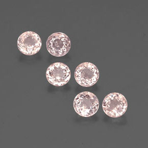 캐럿 천연 살몬 핑크 모가나이트 보석, 라운드 컷, 4.57 mm, VS