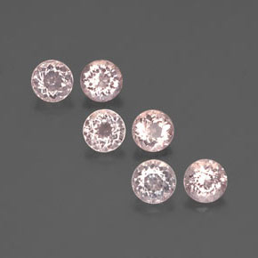 캐럿 천연 살몬 핑크 모가나이트 보석, 라운드 컷, 4.57 mm, VS