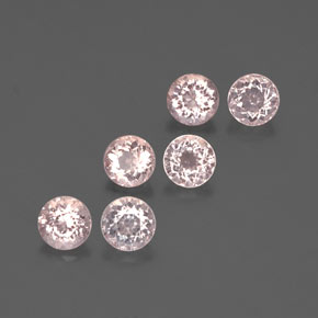 캐럿 천연 살몬 핑크 모가나이트 보석, 라운드 컷, 4.57 mm, VS