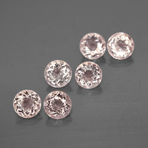 캐럿 천연 살몬 핑크 모가나이트 보석, 라운드 컷, 4.60 mm, VS