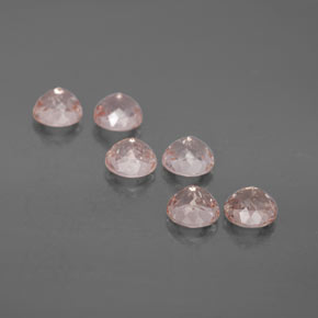 캐럿 천연 살몬 핑크 모가나이트 보석, 라운드 컷, 4.60 mm, VS