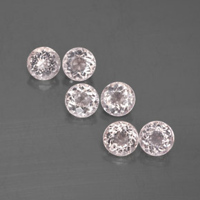 캐럿 천연 라이트 핑크 모가나이트 보석, 라운드 컷, 4.56 mm, VVS-VS