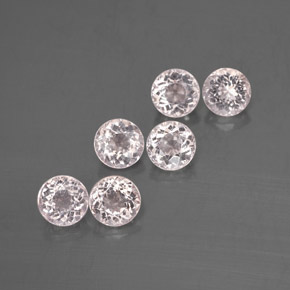 캐럿 천연 라이트 핑크 모가나이트 보석, 라운드 컷, 4.56 mm, VVS-VS