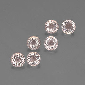 캐럿 천연 살몬 핑크 모가나이트 보석, 라운드 컷, 4.56 mm, VVS-VS