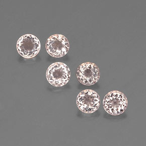 캐럿 천연 살몬 핑크 모가나이트 보석, 라운드 컷, 4.56 mm, VVS-VS