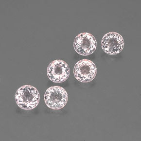 캐럿 천연 라이트 핑크 모가나이트 보석, 라운드 컷, 4.63 mm, VS