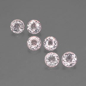 캐럿 천연 라이트 핑크 모가나이트 보석, 라운드 컷, 4.63 mm, VS