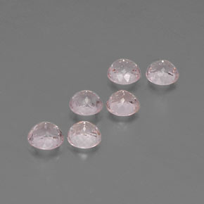 캐럿 천연 라이트 핑크 모가나이트 보석, 라운드 컷, 4.63 mm, VS