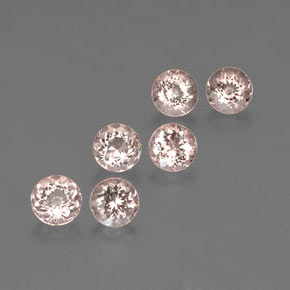 캐럿 천연 살몬 핑크 모가나이트 보석, 라운드 컷, 4.60 mm, VVS-VS