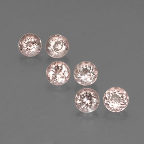 캐럿 천연 살몬 핑크 모가나이트 보석, 라운드 컷, 4.60 mm, VVS-VS