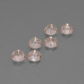 캐럿 천연 살몬 핑크 모가나이트 보석, 라운드 컷, 4.60 mm, VVS-VS