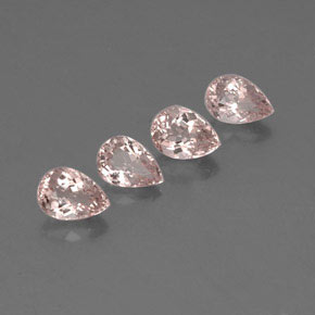 캐럿 천연 살몬 핑크 모가나이트 보석, 배 모양, 6.9×4.9 mm, VVS-VS