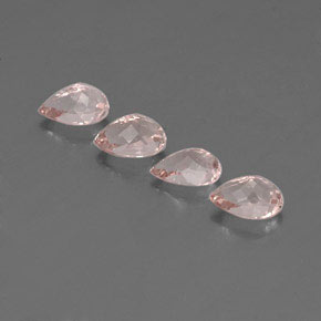 캐럿 천연 살몬 핑크 모가나이트 보석, 배 모양, 6.9×4.9 mm, VVS-VS