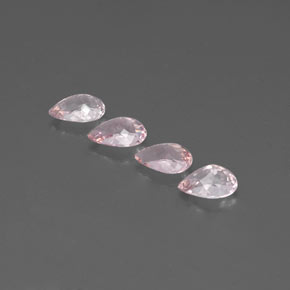 캐럿 천연 라이트 핑크 모가나이트 보석, 배 모양, 6.8×4.9 mm, VVS-VS