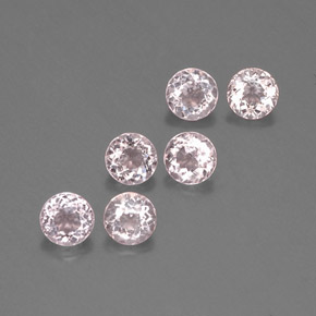 캐럿 천연 라이트 핑크 모가나이트 보석, 라운드 컷, 4.54 mm, VS