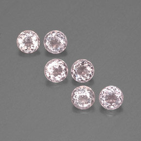캐럿 천연 라이트 핑크 모가나이트 보석, 라운드 컷, 4.54 mm, VS