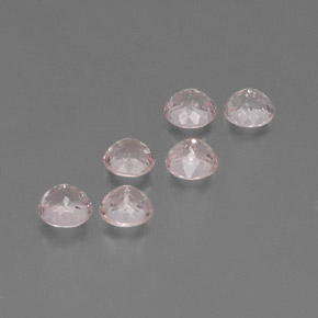 캐럿 천연 라이트 핑크 모가나이트 보석, 라운드 컷, 4.54 mm, VS