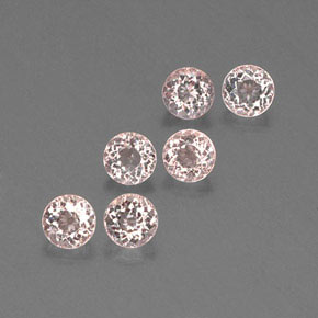 캐럿 천연 살몬 핑크 모가나이트 보석, 라운드 컷, 4.55 mm, VS