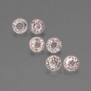 캐럿 천연 살몬 핑크 모가나이트 보석, 라운드 컷, 4.55 mm, VS