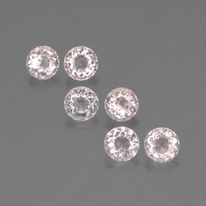 캐럿 천연 라이트 핑크 모가나이트 보석, 라운드 컷, 4.52 mm, VS