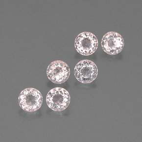캐럿 천연 라이트 핑크 모가나이트 보석, 라운드 컷, 4.52 mm, VS