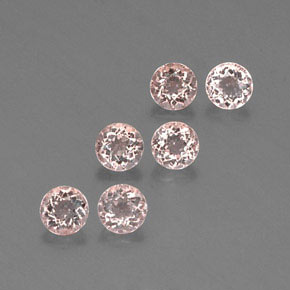 캐럿 천연 살몬 핑크 모가나이트 보석, 라운드 컷, 4.55 mm, VVS-VS