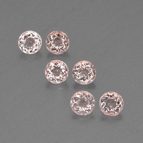 캐럿 천연 살몬 핑크 모가나이트 보석, 라운드 컷, 4.55 mm, VVS-VS