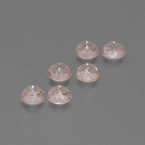 캐럿 천연 살몬 핑크 모가나이트 보석, 라운드 컷, 4.55 mm, VVS-VS