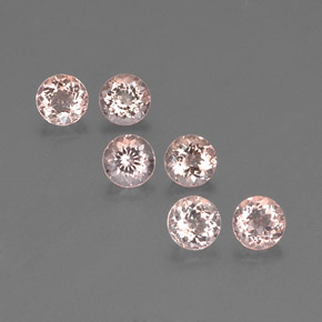 캐럿 천연 살몬 핑크 모가나이트 보석, 라운드 컷, 4.50 mm, VS