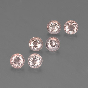 캐럿 천연 살몬 핑크 모가나이트 보석, 라운드 컷, 4.50 mm, VS