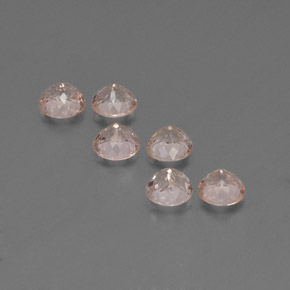 캐럿 천연 살몬 핑크 모가나이트 보석, 라운드 컷, 4.50 mm, VS