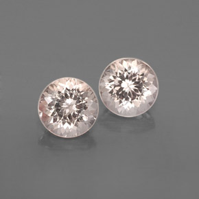 캐럿 천연 살몬 핑크 모가나이트 보석, 라운드 컷, 5.47 mm, VVS-VS