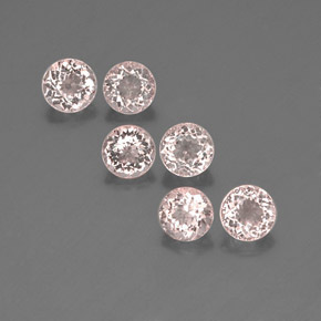 캐럿 천연 살몬 핑크 모가나이트 보석, 라운드 컷, 5.13 mm, VS