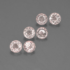 캐럿 천연 살몬 핑크 모가나이트 보석, 라운드 컷, 5.13 mm, VS