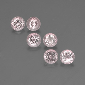 캐럿 천연 살몬 핑크 모가나이트 보석, 라운드 컷, 5.08 mm, VVS-VS