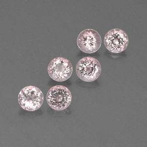 캐럿 천연 살몬 핑크 모가나이트 보석, 라운드 컷, 5.08 mm, VVS-VS
