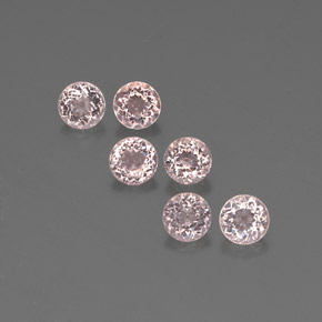 캐럿 천연 살몬 핑크 모가나이트 보석, 라운드 컷, 4.88 mm, VS