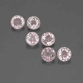 캐럿 천연 살몬 핑크 모가나이트 보석, 라운드 컷, 4.54 mm, VVS-VS