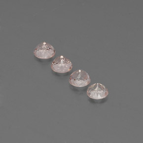 캐럿 천연 라이트 핑크 모르가나이트 보석, 라운드 컷, VVS-VS