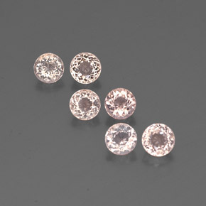 캐럿 천연 살몬 핑크 모가나이트 보석, 라운드 컷, 4.97 mm, VVS-VS