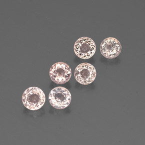 캐럿 천연 살몬 핑크 모가나이트 보석, 라운드 컷, 4.97 mm, VVS-VS