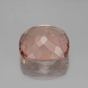 6.93캐럿 천연 살몬 핑크 모가나이트, 쿠션 컷, 12.2×12.2 mm, VVS