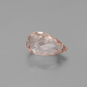 4.15캐럿 천연 살몬 핑크 모가나이트, 브리올레트, 13×7.1 mm, VS