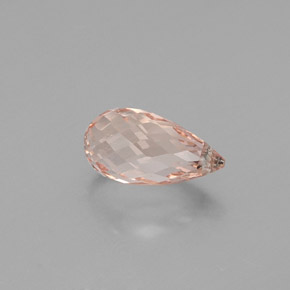 4.16캐럿 천연 살몬 핑크 모가나이트, 브리올레트, 13.5×7 mm, VS