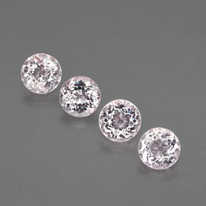 캐럿 천연 라이트 핑크 모가나이트 보석, 라운드 컷, 5.52 mm, VVS-VS