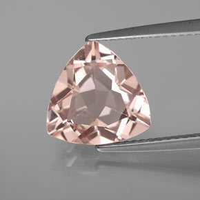 2.94캐럿 천연 살몬 핑크 모가나이트, 트릴리언, 10.8×10.8 mm, VS