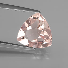 2.94캐럿 천연 살몬 핑크 모가나이트, 트릴리언, 10.8×10.8 mm, VS
