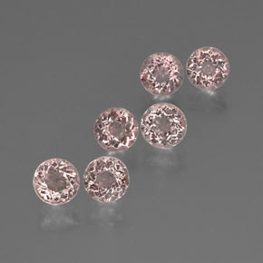 캐럿 천연 살몬 핑크 모가나이트 보석, 라운드 컷, 5.60 mm, VS