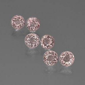 캐럿 천연 살몬 핑크 모가나이트 보석, 라운드 컷, 5.60 mm, VS